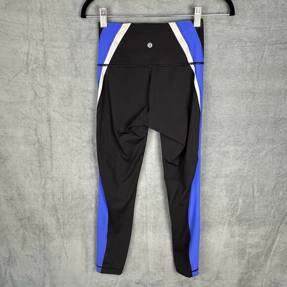 Lululemon Kick Serve Sweat Tight Pants Womens 4 Black Blue Leggings Athleisure - Picture 6 of 12